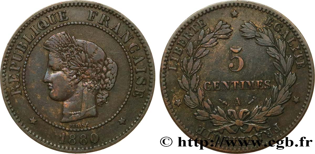 5 centimes Cérès 1880 Paris F.118/21 S35 