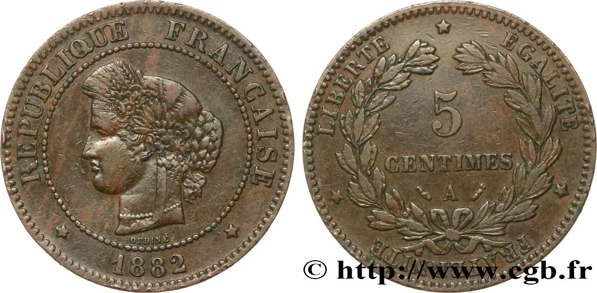 5 centimes Cérès 1882 Paris F.118/23 BC35 