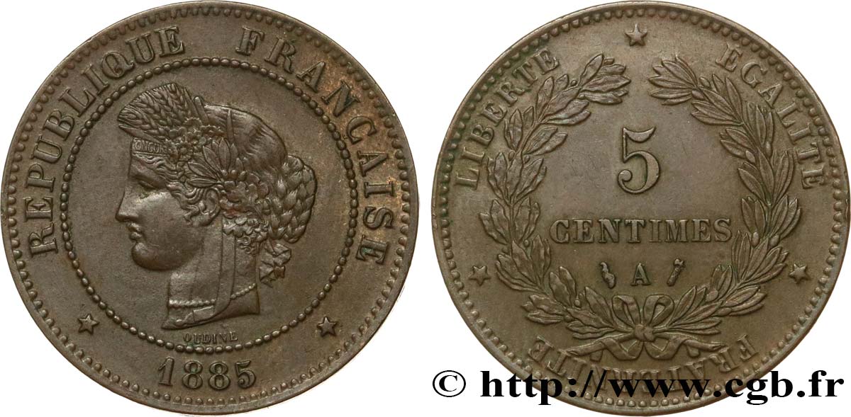 5 centimes Cérès 1885 Paris F.118/27 BB50 