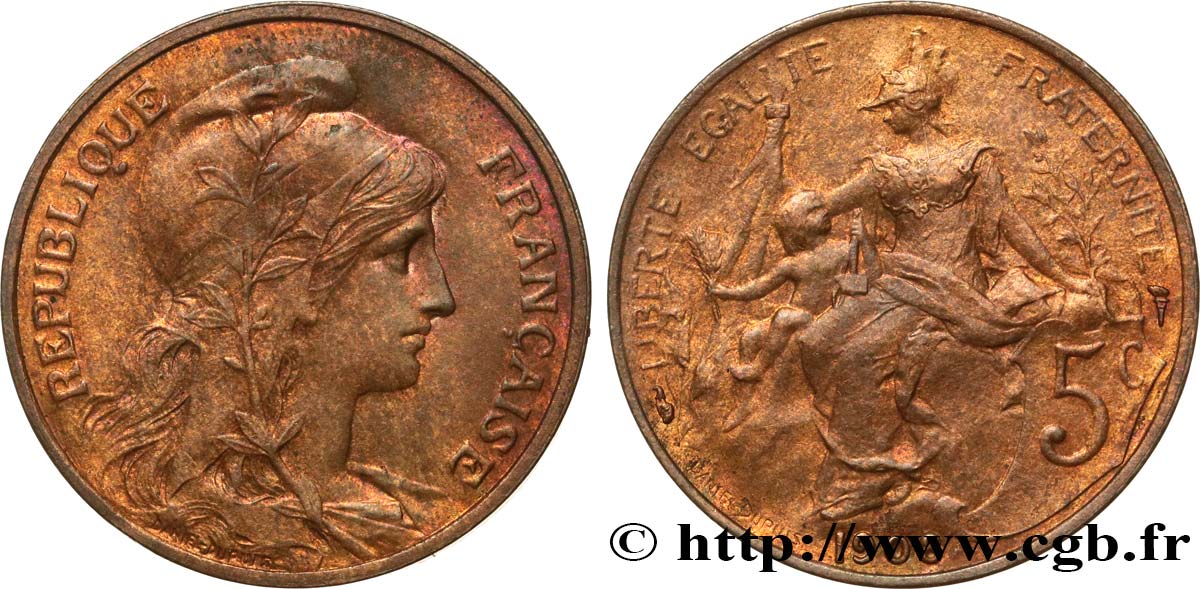 5 centimes Daniel-Dupuis 1908  F.119/19 TTB53 