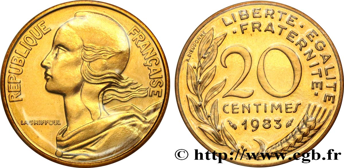 20 centimes Marianne 1983 Pessac F.156/23 MS 