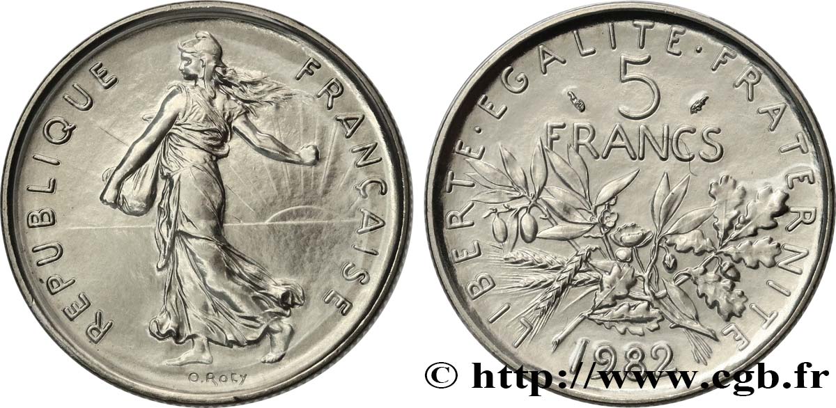 5 francs Semeuse, nickel 1982 Pessac F.341/14 ST 