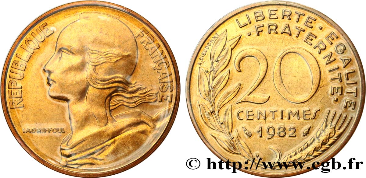 20 centimes Marianne 1982 Pessac F.156/22 MS 