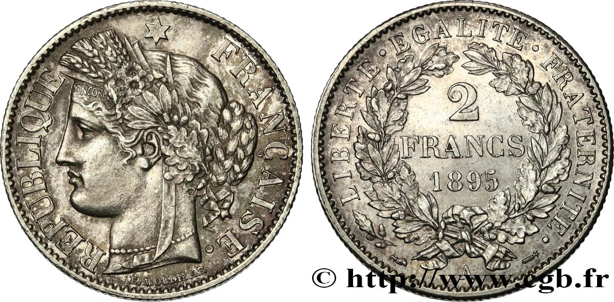 2 francs Cérès, avec légende 1895 Paris F.265/17 SUP61 