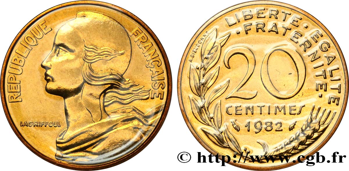 20 centimes Marianne 1982 Pessac F.156/22 ST 