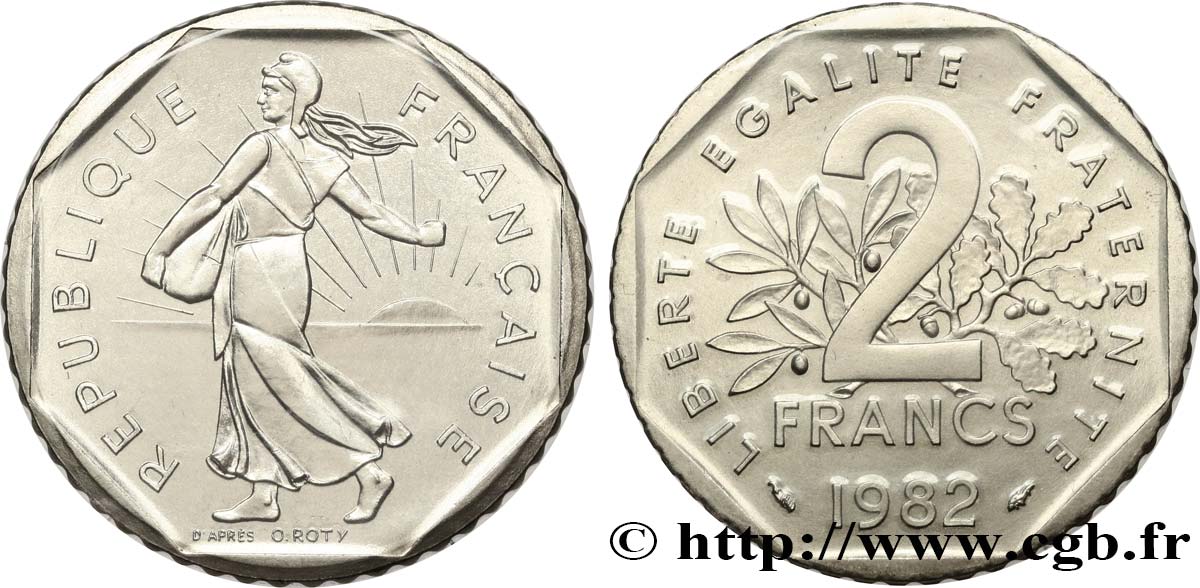 2 francs Semeuse, nickel 1982 Pessac F.272/6 FDC 