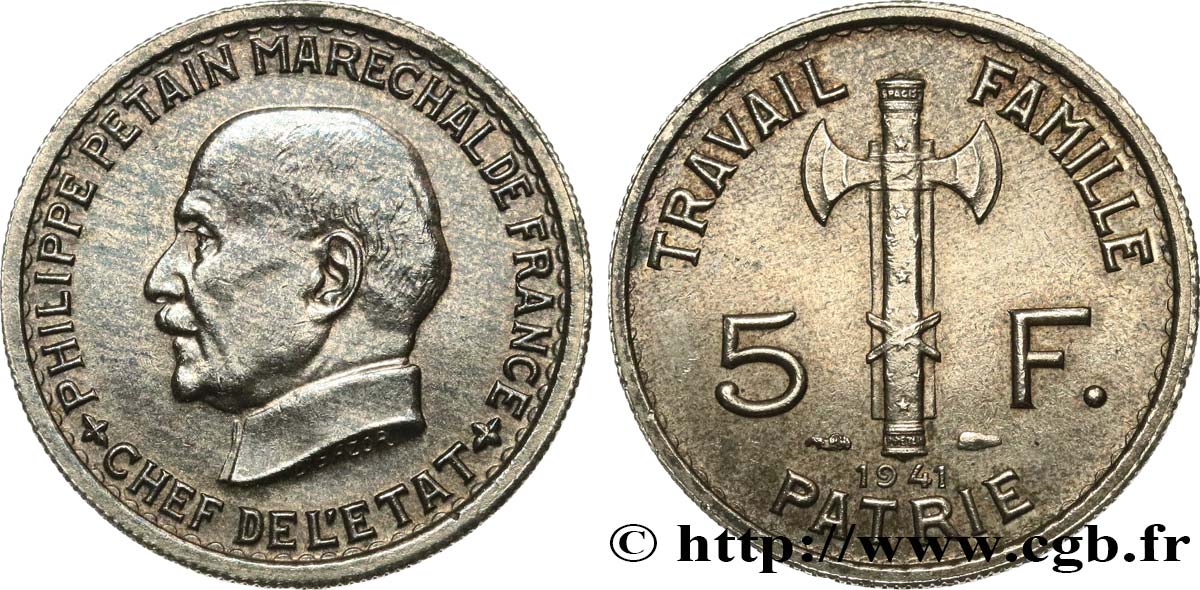 5 francs Pétain  1941  F.338/2 VZ 