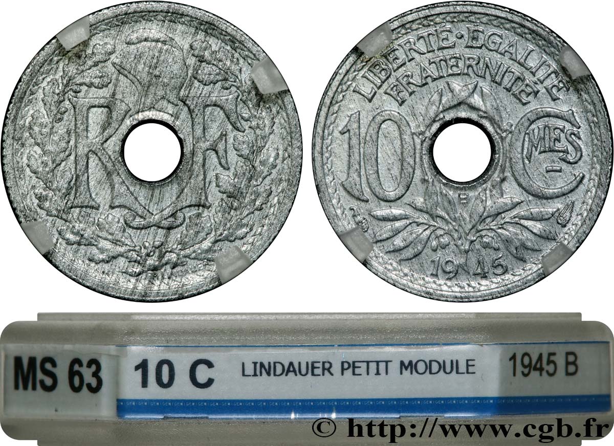 10 centimes Lindauer, petit module 1945 Beaumont-Le-Roger F.143/3 SPL63 GENI