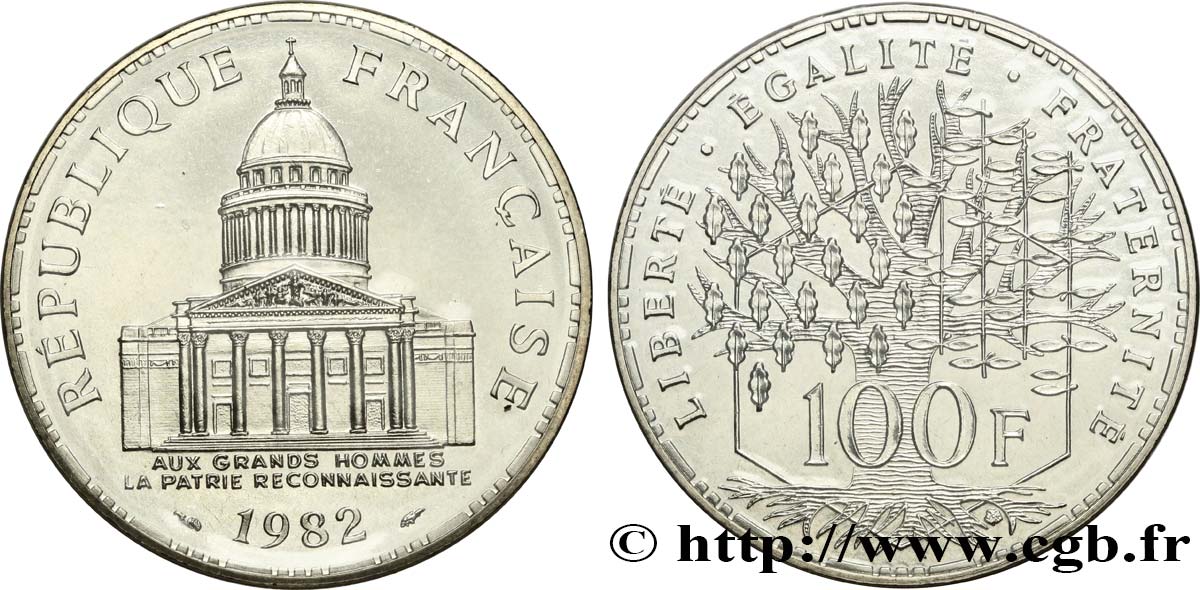 Pièce 100 Francs Argent 1982 Panthéon Valeur