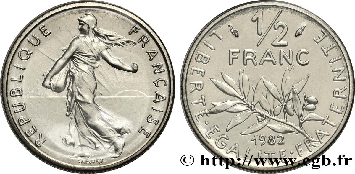 1/2 franc Semeuse 1982 Pessac F.198/21 MS 
