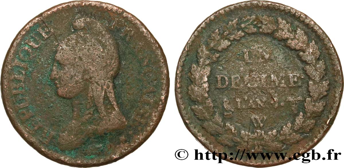 Un décime Dupré, grand module 1799 Lille F.129/44 F12 