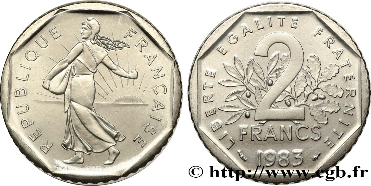2 francs Semeuse, nickel 1983 Pessac F.272/7 MS 