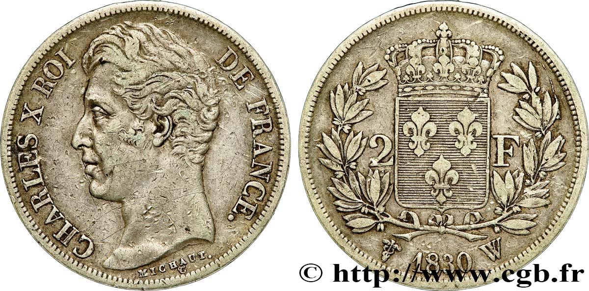 2 francs Charles X 1830 Lille F.258/70 fSS 