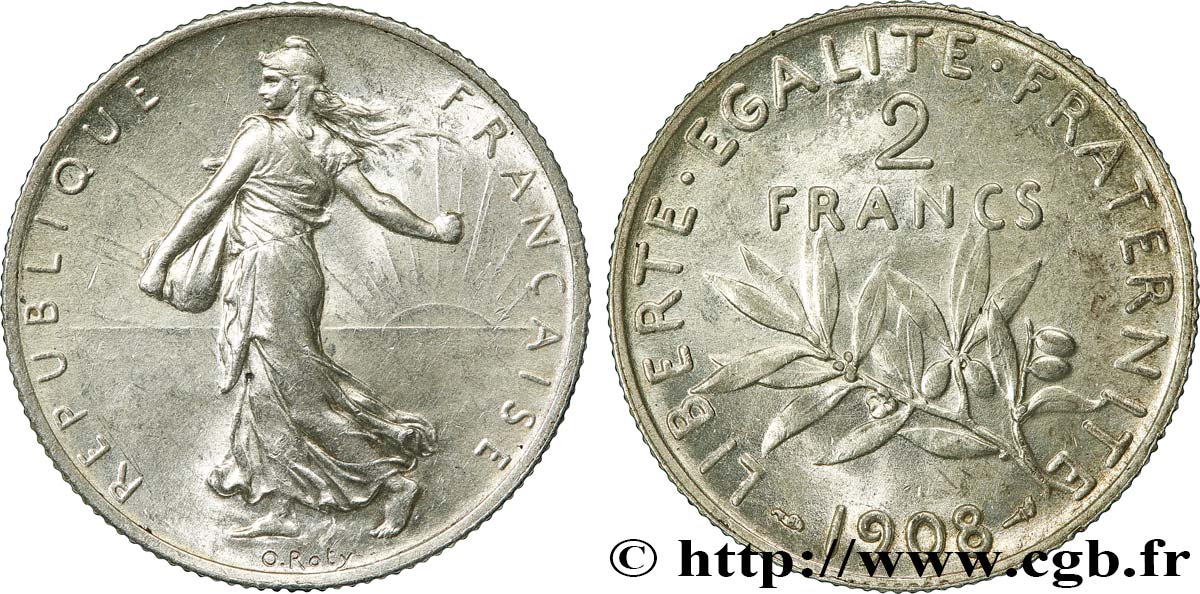 2 francs Semeuse 1908  F.266/10 SPL62 