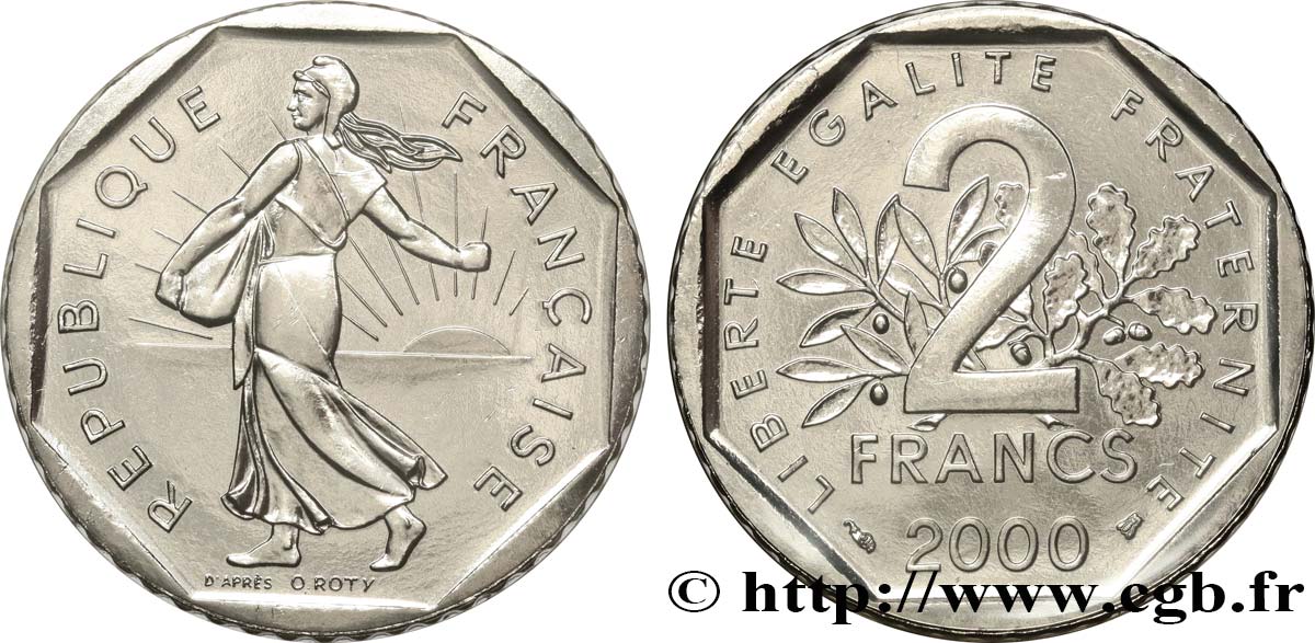 2 francs Semeuse, nickel 2000 Pessac F.272/28 MS 