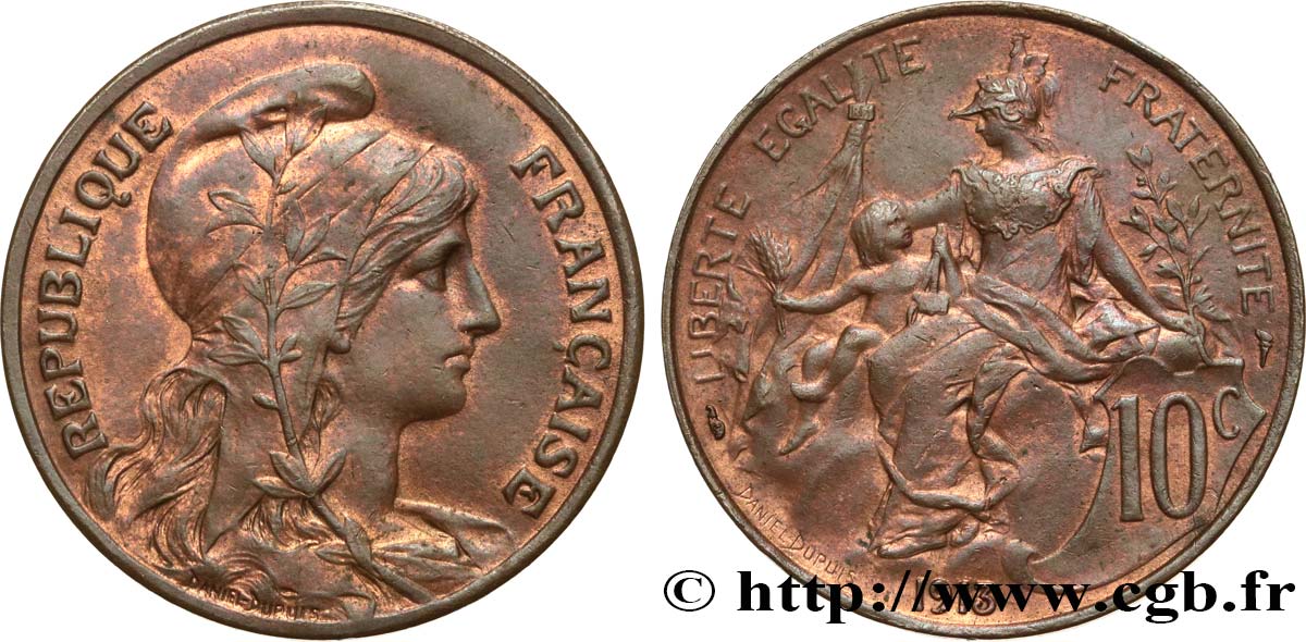 10 centimes Daniel-Dupuis 1913  F.136/22 EBC55 
