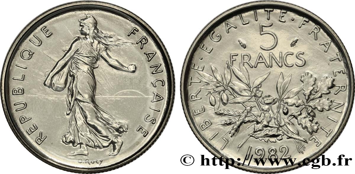 5 francs Semeuse, nickel 1982 Pessac F.341/14 ST 