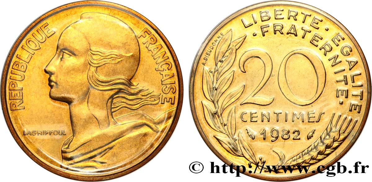 20 centimes Marianne 1982 Pessac F.156/22 FDC 