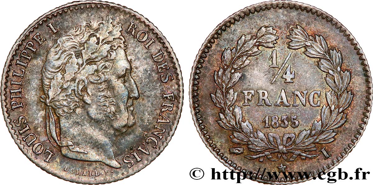 1/4 franc Louis-Philippe 1835 Limoges F.166/54 SS53 