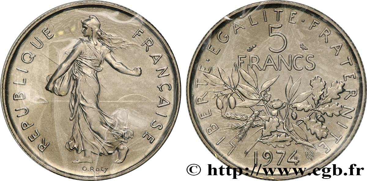 5 francs Semeuse, nickel 1974 Pessac F.341/6 ST 