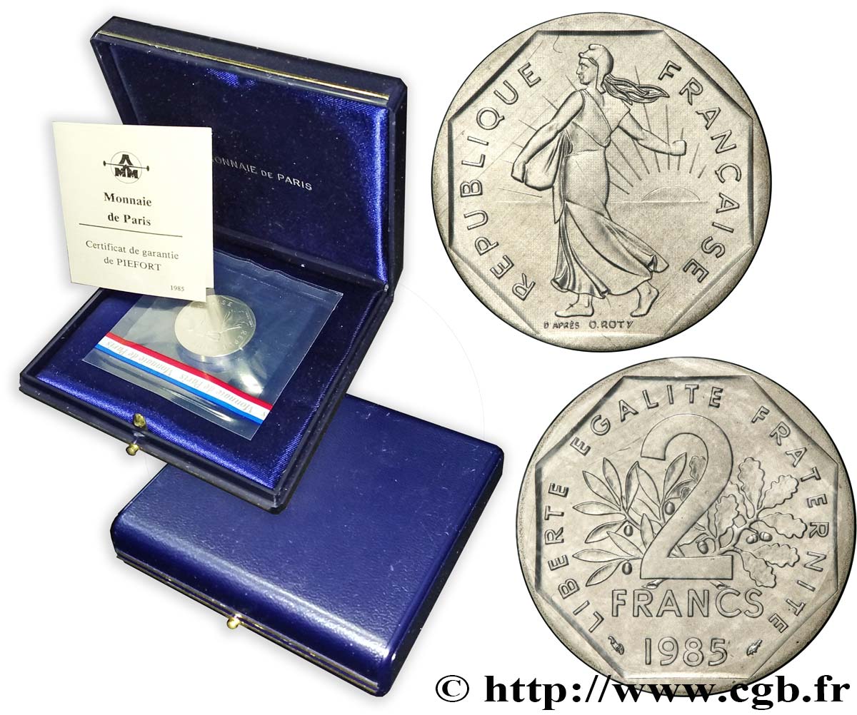 Piéfort nickel de 2 francs Semeuse 1985 Pessac GEM.123 P1  FDC 