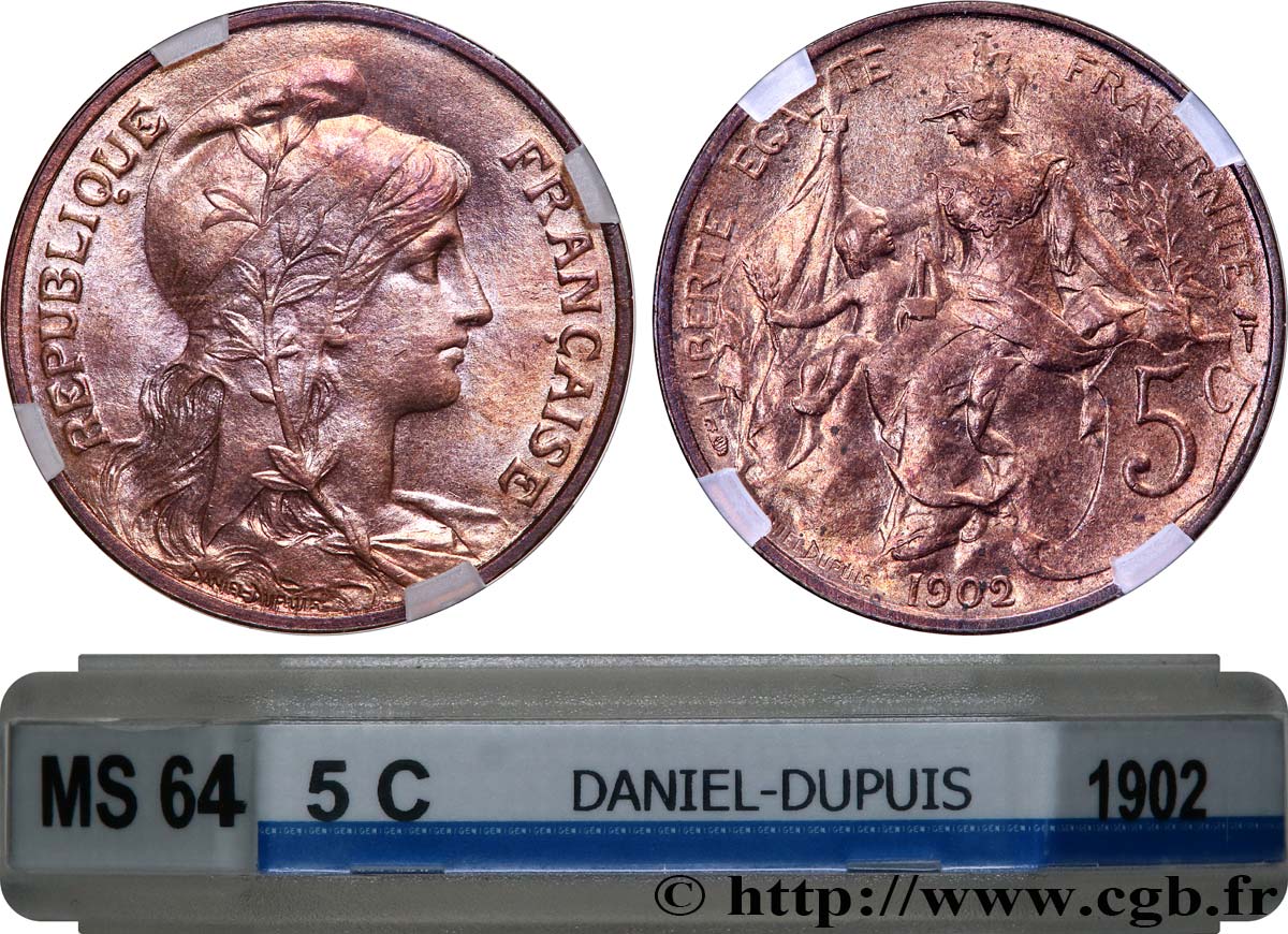 5 centimes Daniel-Dupuis 1902  F.119/12 SPL64 GENI