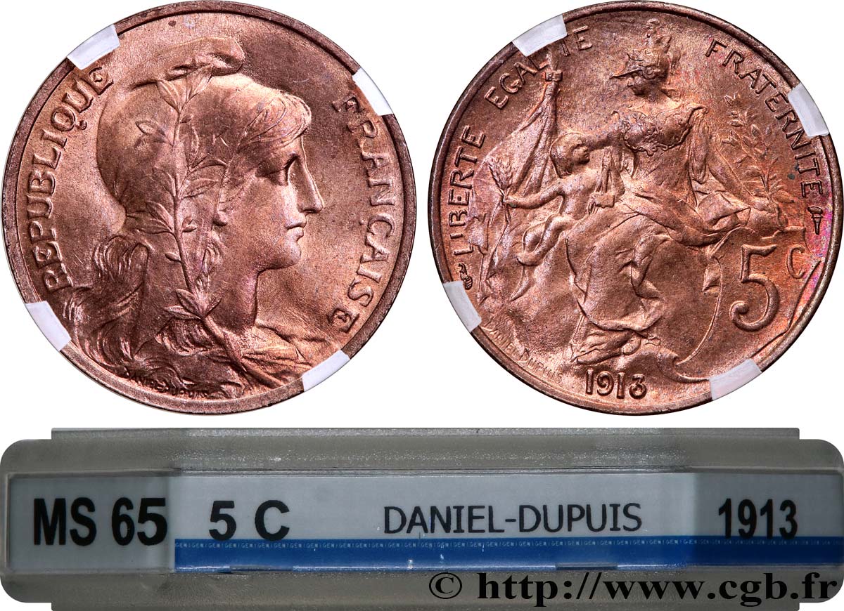 5 centimes Daniel-Dupuis 1913  F.119/25 FDC65 GENI