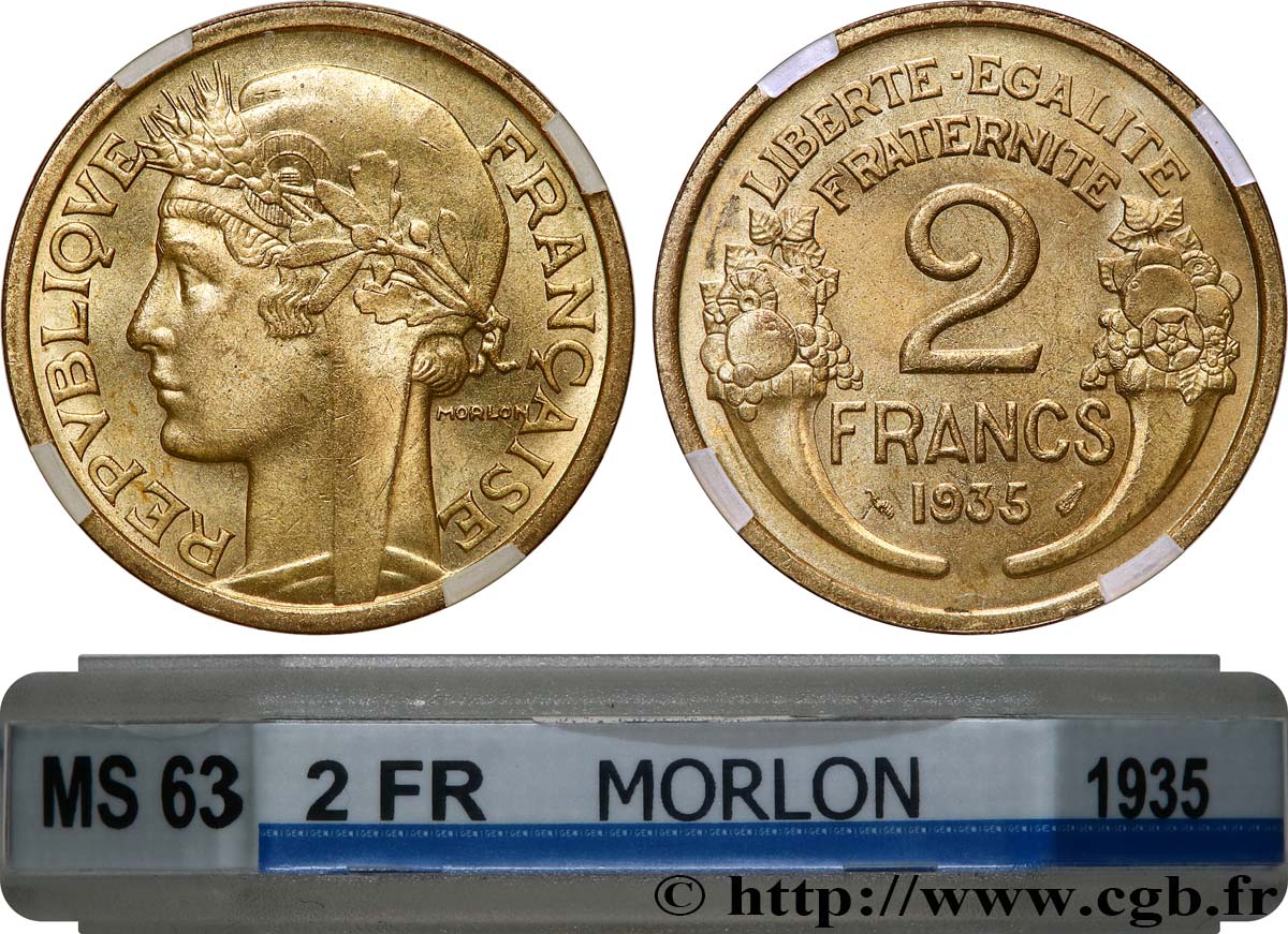 2 francs Morlon 1935  F.268/8 MS63 GENI