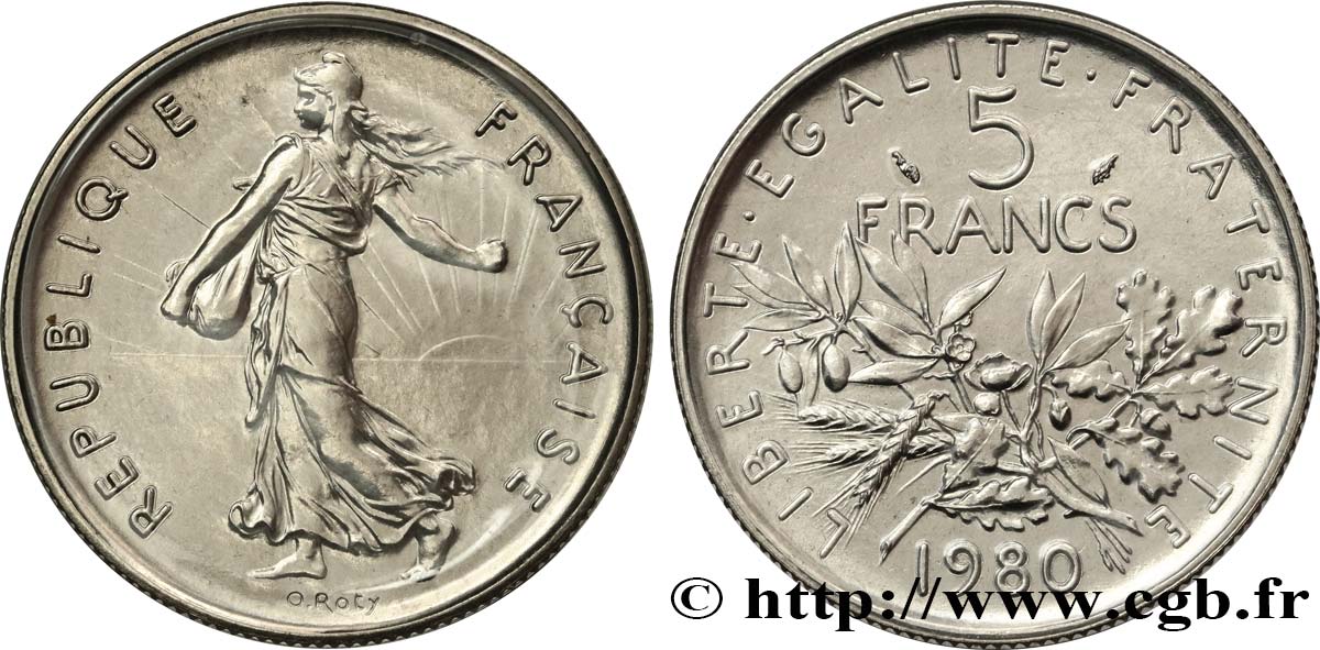 5 francs Semeuse, nickel 1980 Pessac F.341/12 MS 