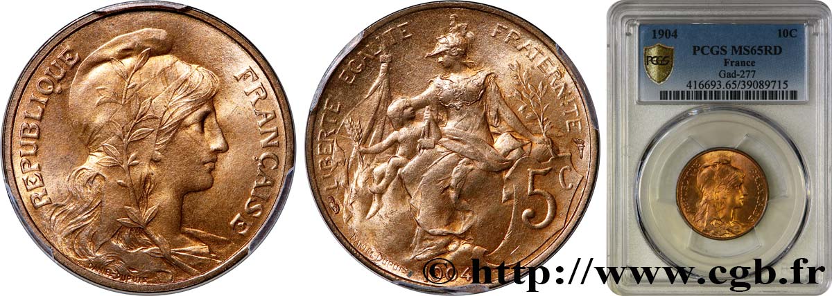5 centimes Daniel-Dupuis 1904  F.119/14 MS65 PCGS