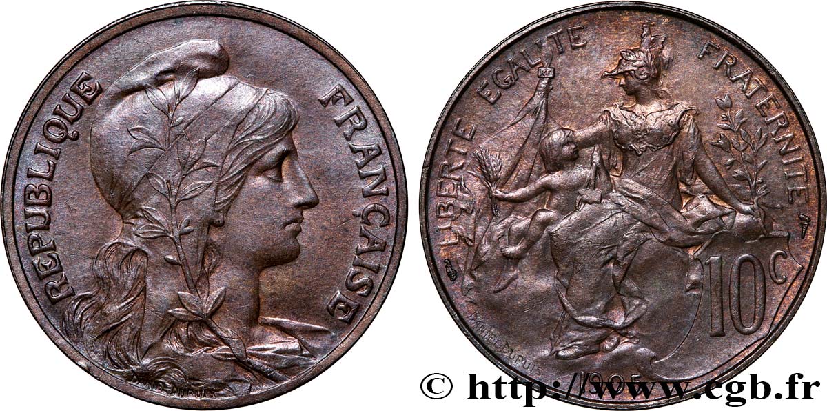 10 centimes Daniel-Dupuis 1905  F.136/14 TTB53 