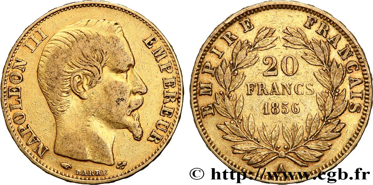 Valeur Pièce 20 Francs Or Napoléon 3 1856