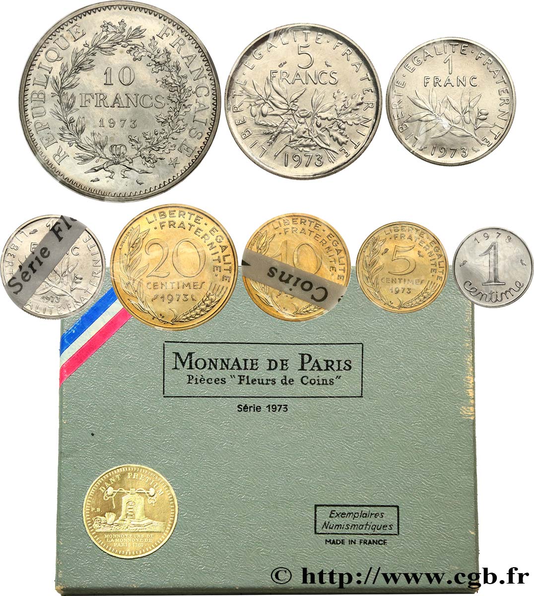 Boîte Fleur de Coins 1973 Paris F.5000 14 FDC 