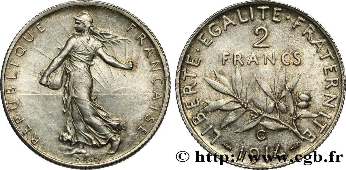 2 francs Semeuse 1914 Castelsarrasin F.266/16 SPL64 