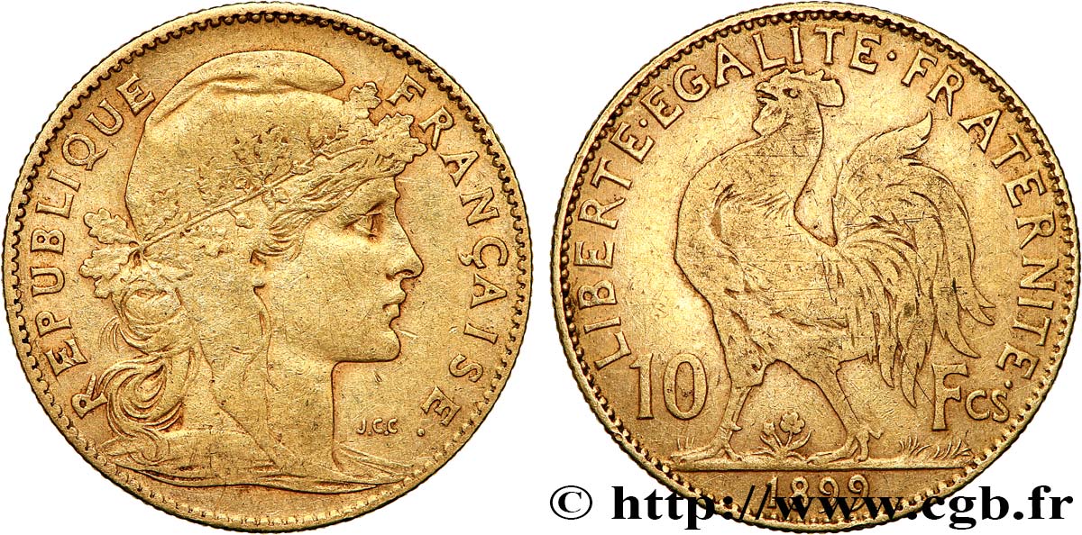10 francs Coq 1899 Paris F.509/1 XF 