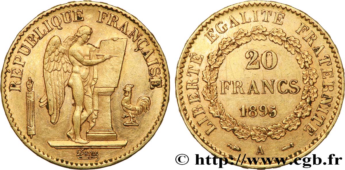 20 francs or Génie, IIIe République 1895 Paris F.533/19 TTB+ 
