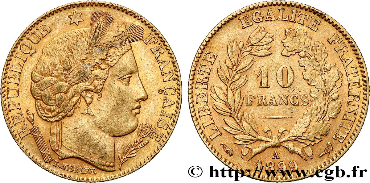 10 francs or Cérès, Troisième République 1899 Paris F.508/5 BB53 