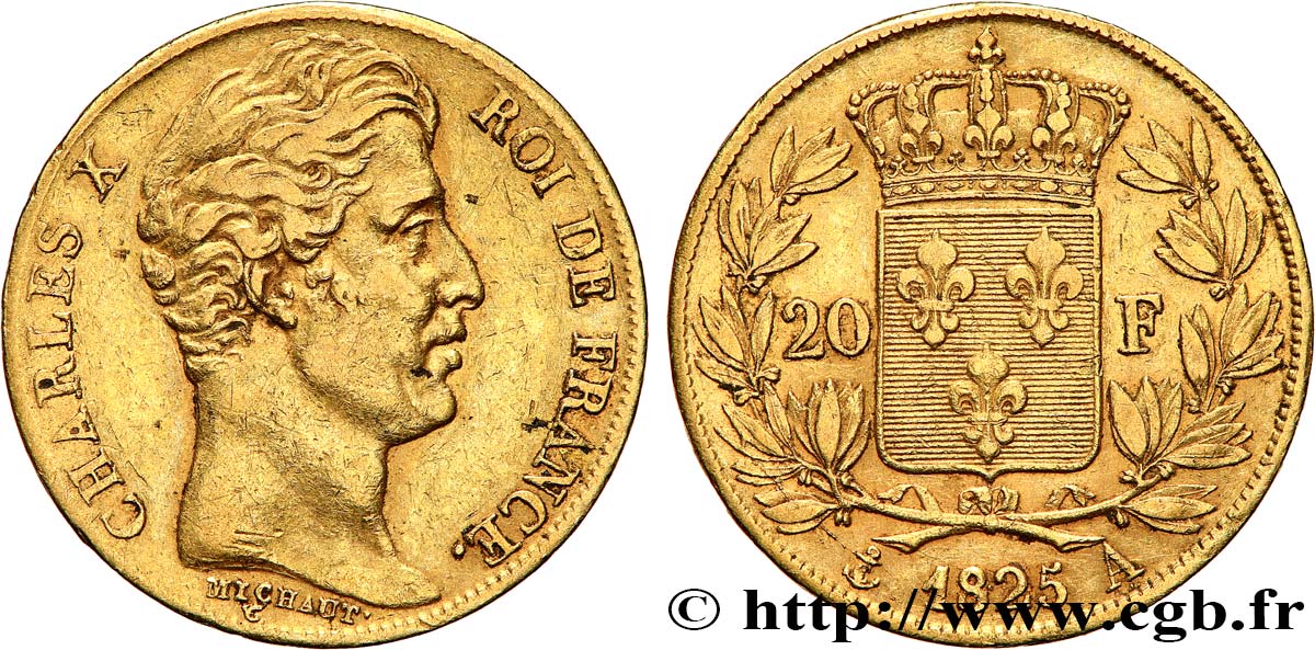 20 francs or Charles X 1825 Paris F.520/1 TB+ 