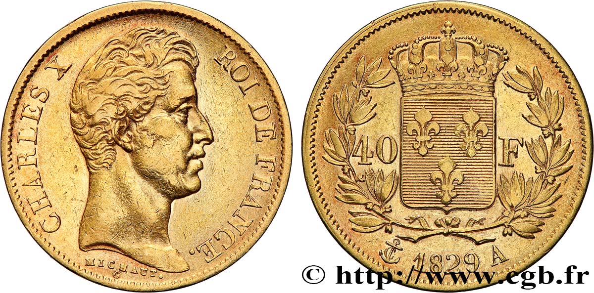 40 francs or Charles X, 2e type 1829 Paris F.544/4 BB 