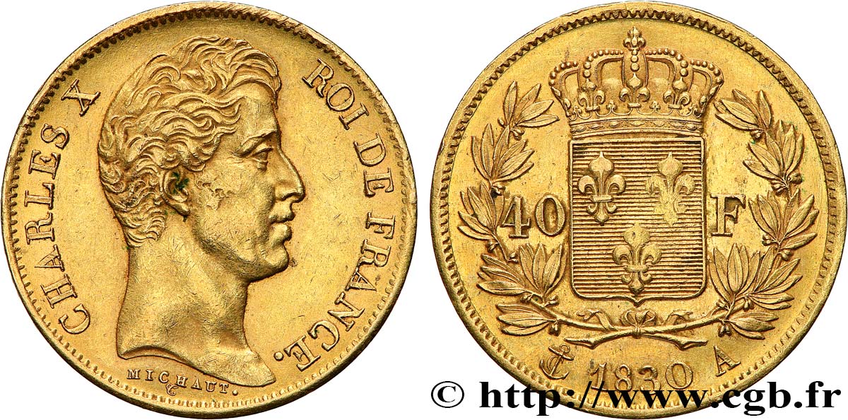 40 francs or Charles X, 2e type 1830 Paris F.544/5 fVZ 