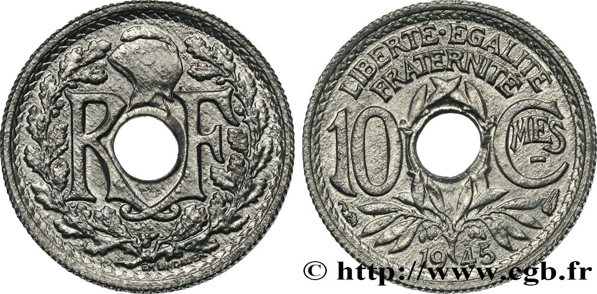 10 centimes Lindauer, petit module 1945  F.143/2 FDC65 