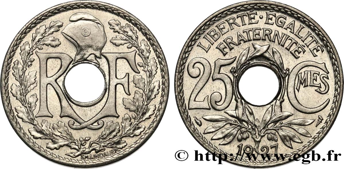 25 centimes Lindauer 1927  F.171/11 MS67 