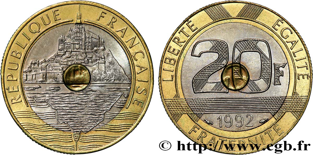 20 francs Mont Saint-Michel 1992 Pessac F.403/5 MS63 