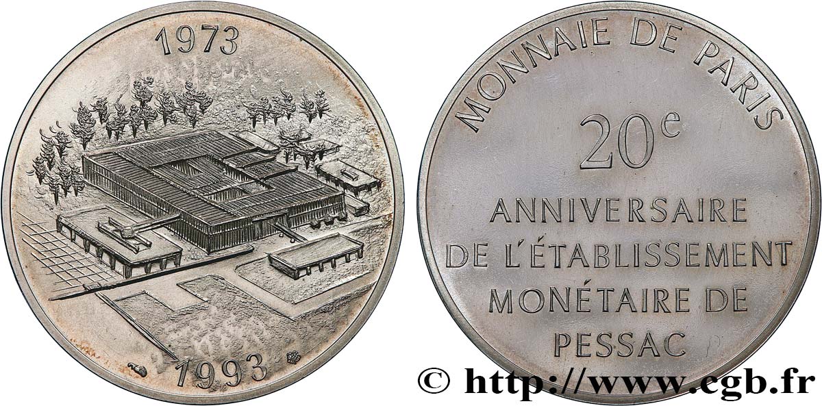 Module de 100 francs - 20e anniversaire de l’établissement monétaire de Pessac 1993 Paris GEM.243 1 fST 