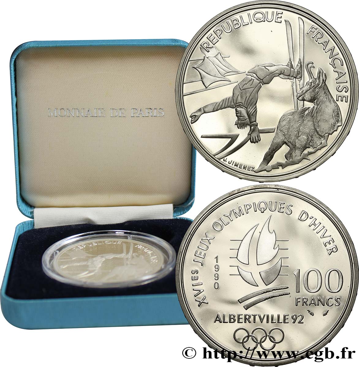 Belle Épreuve 100 francs - Ski acrobatique / Chamois 1990 Paris F5.1610 1 MS 