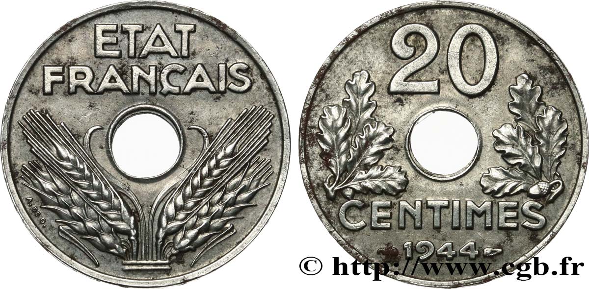 20 centimes fer 1944  F.154/3 AU 