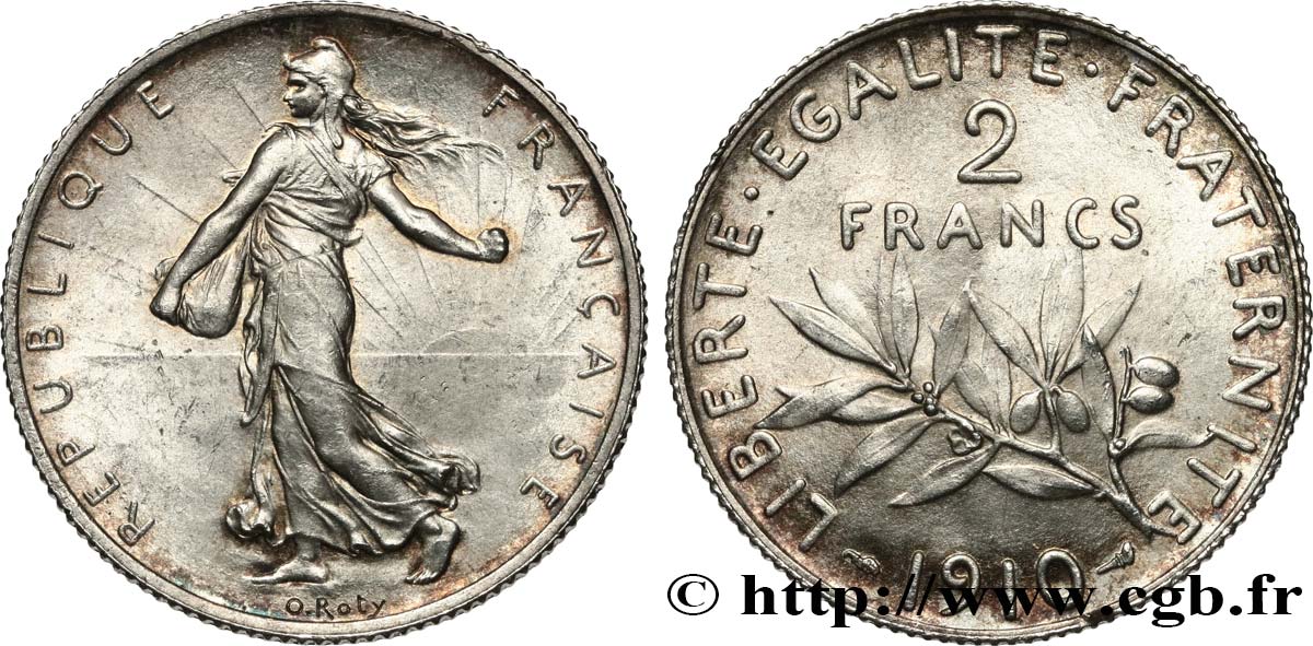 2 francs Semeuse 1910  F.266/12 MS64 