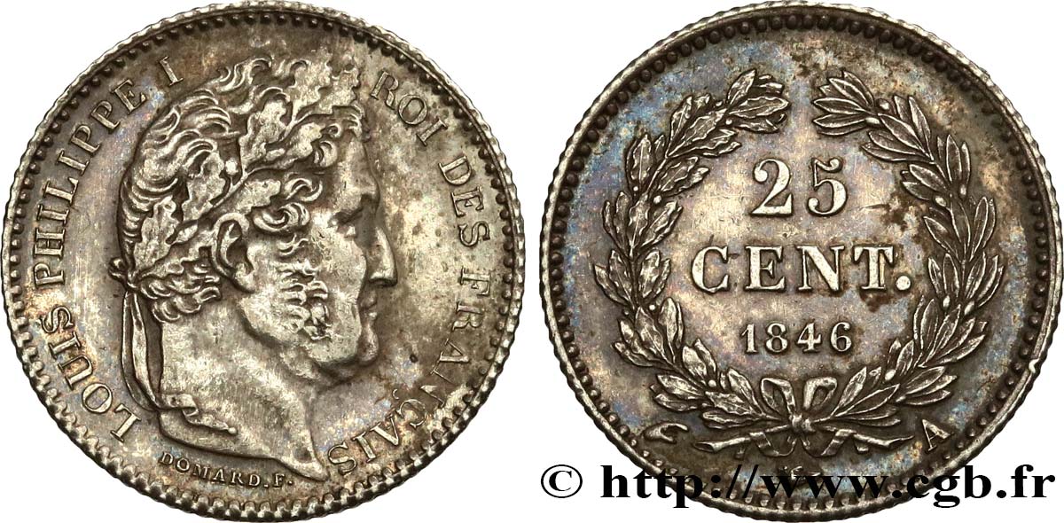 25 centimes Louis-Philippe 1846 Paris F.167/5 SUP55 