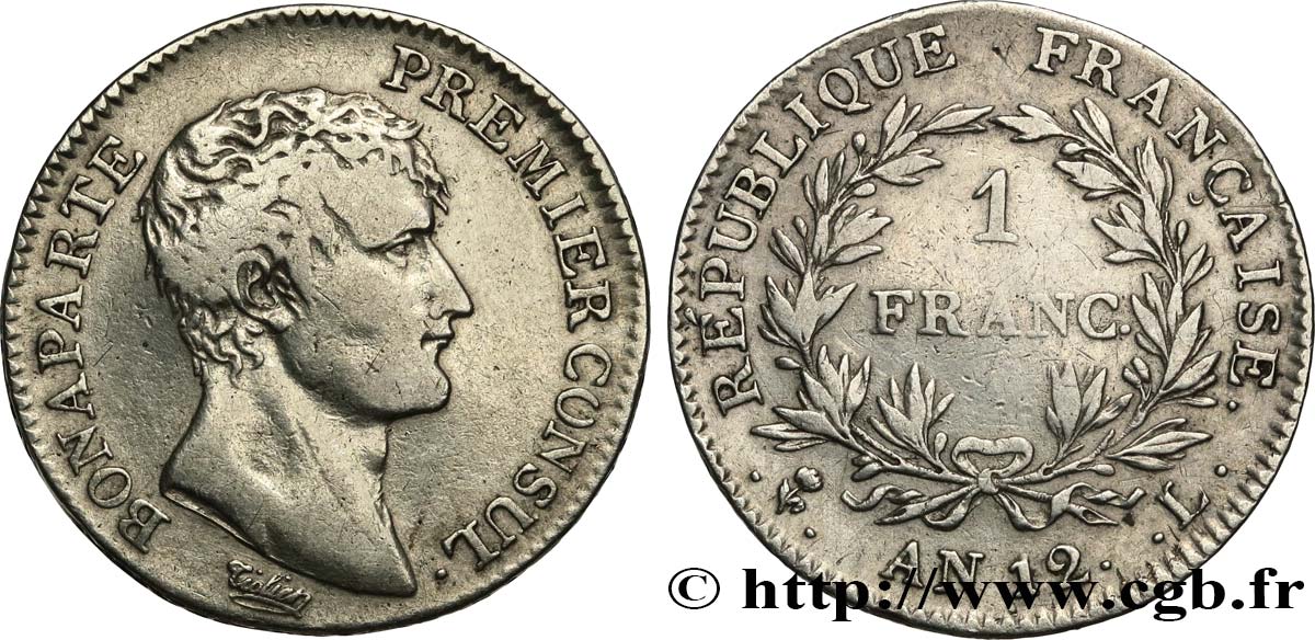 1 franc Bonaparte Premier Consul 1804 Bayonne F.200/15 TB+ 