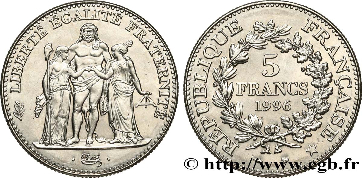 5 francs Hercule de Dupré 1996  F.346/2 MS 